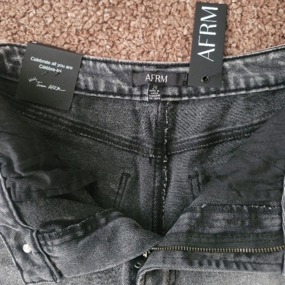 AFRM Gray Straight Leg High-Rise Utility Jeans Classic Style | Size 26 X 30 - Picture 14 of 15